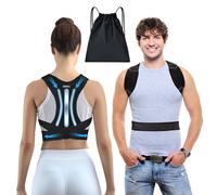 BIORYC® Corrector de Postura Espalda y Hombros para Hombre y Mujer con Bolsa de Transporte. Espaldera Ajustable y Transpirable. Soporte Lumbar para Alivio del Dolor y Mejora de Higiene Postural. (M)