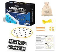 BIORYC ® Juego de Mesa Ajedrez Magnético Negro (20 imanes) + Bolsa de Tela + Varillas + Enlaces + Tablero de Esponja | Juegos Imanes y Cuerda | Magnetic | El Juego del Verano de 2025