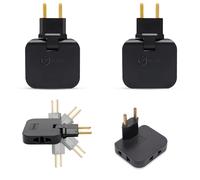 BIORYC ® [Pack 2] Ladron Enchufes Plano Negro | Enchufe Plano Pared Extraplano de 3 Tomas Giratorio 180º | Ladrón Enchufe | Enchufes Planos Detras Muebles | Ladron Enchufe | Ladrones para Enchufes