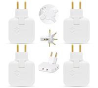 BIORYC ® [Pack 4] Ladron Enchufes Plano | Enchufe Plano Pared Extraplano de 3 Tomas Giratorio 180º | Ladrón Enchufe | Enchufes Planos Detras Muebles | Ladron Enchufe | Ladrones para Enchufes
