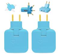 BIORYC ® PACK Ladron Enchufes Plano | Enchufe Plano Pared Extraplano de 3 Tomas Giratorio 180º | Ladrón Enchufe | Enchufes Planos Detras Muebles | Ladron Enchufe | Ladrones para Enchufes (AZUL 2)