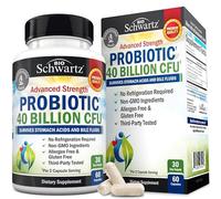 BioSchwartz Suplemento probiótico diario con 40 mil millones de CFU - Complejo de salud intestinal con Astragalus y Lactobacillus Acidophilus Probiótico para mujeres y hombres - Pre y probióticos estables para la salud digestiva