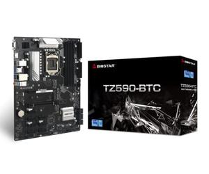 Biostar TZ590-BTC (Intel 10ª y 11ª generación) LGA 1200 Intel Z590 9 GPU Soporte GPU Mining Motherboard.