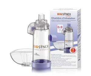 BIOSYNEX - Inhal'AIR - Cámara de Inhalación - Espaciador para Inhaladores - Asistencia Respiratoria Asma, Bronquiolitis - Sin Látex - Sin BPA - Talla 0-9 meses