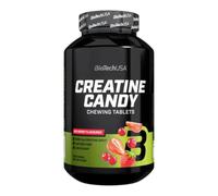 BioTechUSA Creatine Candy | Comprimidos masticables afrutados con 3 g de monohidrato de creatina micronizada | Potenciador de la fuerza y el rendimiento muscular, 240 comprimidos, Frutos del bosque