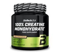 BioTechUSA 100% Creatine Monohydrate | Fórmula micronizada | La creatina mejora el rendimiento en el entrenamiento de fuerza explosiva | Libre de Gluteni | 300 g, Cítrico neón