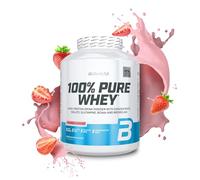 BioTechUSA 100% Pure Whey | Proteína en Polvo con BCAA y Glutamina | Sin Gluten, Sin Aceite de Palma, 2.27 kg, Fresa