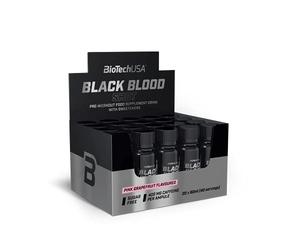 BioTechUSA Black Blood Shot | Fórmula pre-entrenamiento sin azúcar | 5 ingredientes activos | 400mg cafeína | Ampollas listas para beber | 20 * 60 ml | Pomelo rosado
