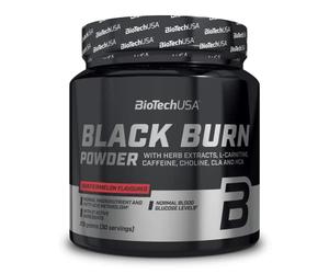 BioTechUSA Black Burn Powder | Fórmula Termogénica Avanzada | Metabolismo de la Grasa, Aumento de Energía | Extractos de plantas, vitaminas, minerales, 210 g, Sandía