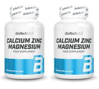 BioTechUSA Calcium Zinc Magnesium | Complejo mineral esencial para la salud ósea, muscular e inmunitaria | Fácil de tomar | Ayuda a controlar la energía y el estrés, 100 comprimidos (Paquete de 2)