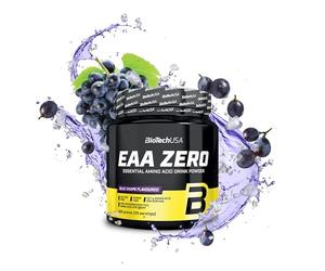 BioTechUSA EAA Zero - Essential Amino Acid Power | 7160mg EAA/porción | Proporción recomendada por la OMS | Sin azúcar, sin gluten, 350 g, Uva Azul