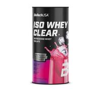 BioTechUSA Iso Whey Clear | Bebida en polvo de aislado de proteína de suero | 21 g de proteína por ración | Sin lactosa, azúcar ni gluten, 400 g, Frambuesa-Mora