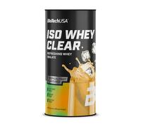 BioTechUSA Iso Whey Clear | Bebida en polvo de aislado de proteína de suero | 21 g de proteína por ración | Sin lactosa, azúcar ni gluten, 400 g, Frutas Tropicales