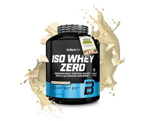 BioTechUSA Iso Whey Zero | Aislado de suero de leche | con BCAA y glutamina | Alto contenido en proteínas | Alimentado con pasto | Bajo en lactosa, sin azúcares, sin gluten | 1816 g, ChocolateBlanco