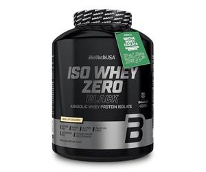 BioTechUSA Iso Whey Zero Black | A base de aislado de proteína de suero | 90 % de contenido proteico | Con ingredientes activos adicionales | Con creatina | Sin azúcares | 1816 g, Vainilla