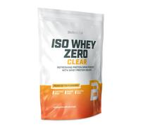 BioTechUSA Iso Whey Zero Clear bebida en polvo, Refrescante, Sin Azúcar, Sin Lactosa, Sin Gluten, 5 Sabores Frutales, 88 kcal, 21g Proteína, BCAAs, 1000 g, Té helado de melocotón
