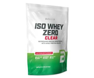 BioTechUSA Iso Whey Zero Clear bebida en polvo, Refrescante, Sin Azúcar, Sin Lactosa, Sin Gluten, 5 Sabores Frutales, 88 kcal, 21g Proteína, BCAAs, 1000 g, Sandía para
