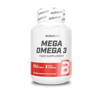 BioTechUSA Mega Omega 3 | 70% de omega 3 con EPA y DHA | Cápsulas blandas de aceite de pescado | Con vitamina E añadida | Sin gluten, sin lactosa y sin OMG | 90 cápsulas