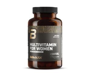 BioTechUSA Multivitamin For Women from organic source | 13 tipos de vitaminas activas | 5 tipos de oligoelementos orgánicos | 5 extractos de plantas, 60 comprimidos