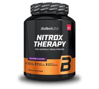 BioTechUSA Nitrox Therapy | Con vitamina B6, magnesio y cafeína | 16 ingredientes activos | Sin gluten, sin lactosa, 680 g, Uva azul