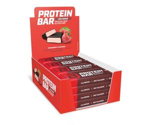 BioTechUSA Protein Bar - barrita de proteínas con alto contenido proteico, sin azúcar añadido, con proteína del suero y colágeno, 16 * 70 g, Fresa