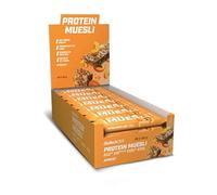 BioTechUSA Protein Muesli, Barrita de muesli con contenido aumentado de proteína, vitaminas y minerales, 28 * 30 g, Albaricoque