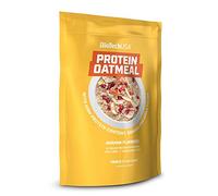 BioTechUSA Protein Oatmeal Comida funcional, rico en proteína y fibra de avena, con trozos de frutas secas, 1 kg, Banana