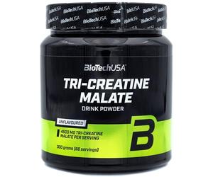 BioTechUSA Tri-Creatine Malate | 4500mg Triple Compuesto de Creatina | Sin gluten | para mejorar el rendimiento físico en entrenamientos de alta intensidad, 300 g
