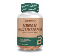BioTechUSA Vegan Multivitamin tablets | 12 vitaminas y 10 minerales | Fórmula vegana | Comprimidos recubiertos fáciles de tragar | Vitamina C, D, B12 y selenio | Sin gluten | 60 comprimidos