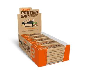 BioTechUSA Vegan Protein Bar | Con proteína de arroz y guisantes | Barrita proteica vegetal | Fuente de fibra | Bajo contenido de azúcar | Sin gluten | 20*50 g, Mantequilla de cacahuates