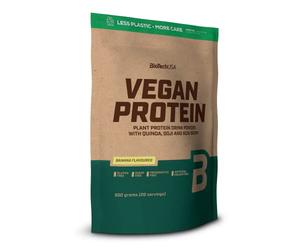 BioTechUSA Vegan Protein | Batido a base de arroz y guisantes con superalimentos y aminoácidos | Sin azúcar, lactosa ni gluten, 500 g, Plátano