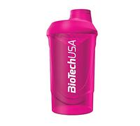 BioTechUSA Wave Shaker | Botella Mezcladora | 100% a Prueba de Fugas | Mezcla Mejorada | Duradera y Segura | Fácil de Usar y Limpiar, 600 ml, Magenta