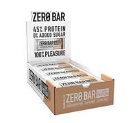 BioTechUSA Zero Bar Protein Snack - Bajo en Azúcar y Sin Lactosa | Textura Crujiente | Deliciosos Sabores | Ideal para Dietas y Entrenamientos, 20*50 g, Cappuccino