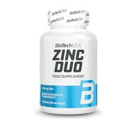 BioTechUSA Zinc Duo | 25 mg de Zinc | de Bisglicinato de Zinc | Suministro para 60 días, 60 Tabletas