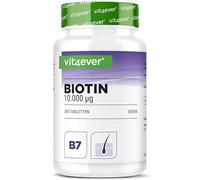 Biotina - 10.000 mcg - 365 comprimidos - Alta biodisponibilidad: D-biotina para piel, cabello y uñas - Sin aditivos indeseados, alta dosis, vegana