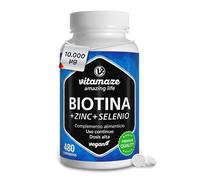 Biotina 10.000 mcg 480 Comprimidos (16 Meses) con Zinc y Selenio, Biotina para el Cabello, Crecimiento y Anticaída, Vitaminas para Pelo y Uñas Fuertes, Sin aditivos Calidad Alemana.Vitamaze®