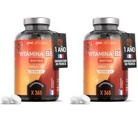 Biotina 10 000 mcg - Vitamina B8 Pura - 365 comprimidos - Cabello y Piel (Paquete de 2)