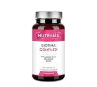 Biotina 10000 mgc Complex - Para Cabello Piel Uñas con Zinc Selenio Vitaminas D E - Para Mujer y Hombre - 120 Cápsulas Vegetarianas Biotin Complex Nutralie