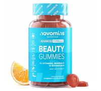 Biotina Cabello Piel y Uñas - 1 Mes - Biotina, con Selenio y Zinc, Vitamina C, E, A, B6-60 Gominolas para el Pelo - Vegano y Sin Gluten - Vitaminas para el Cabello - Novomins