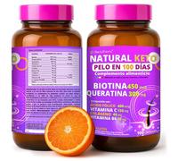 Biotina cabello piel y uñas NaturalKeto® | anticaida cabello mujer y hombre con 12 vitaminas | caida del cabello mujer | biotina para el cabello | vitaminas pelo | pastillas pelo | biotin complex