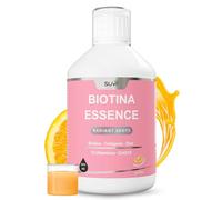 Biotina Essence Cabello, Piel y Uñas | Vitaminas para el Pelo Mujer: Crecimiento y Anticaída | Alta Absorción Líquida con Colágeno Hidrolizado, Minerales, Extractos Vegetales y Más - 500ml (33 días)