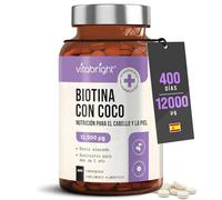 Biotina para el Cabello, Piel y Uñas | Alta Dosis 12.000 µg Pastillas | Suministro para 1 Año | B7 Vitaminas para el Pelo, Anticaida y Crecimiento Cabello | Mujer y Hombre | VitaBright Biotin