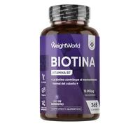 Biotina Pura 12000 mcg Vegana (365 Comprimidos) - Suplemento de Vitamina B7 para Mujer y Hombre, Contribuye al Mantenimiento Normal del Cabello (EFSA), Para 1 Año, Sin OGM ni Estearato de Magnesio