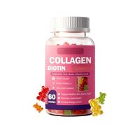 Biotina y colágeno, para cabello, piel y uñas, 60 unidades, con 2000 mg de colágeno, ácido hialurónico y queratina, sin azúcar, vegano, sin OGM,1PCS