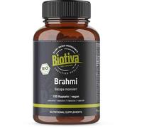 Biotiva Cápsulas de brahmi orgánicas - 150 cápsulas - 500 mg por cápsula - Bacopa Monnieri - planta para la memoria - vegana - garantizada sin aditivos - llenada y verificada en Alemania (DE-ÖKO-005)