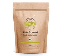 Biotiva Pimienta entera orgánica 250 g - granos de pimienta entera en calidad orgánica superior - adecuada para molinos de pimienta - Piper nigrum