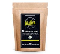Biotiva Polvo de cascarilla de psyllium Bio 1000g (2x500g) - molido - Psyllium - rico en fibra dietética - Embotellado y controlado en Alemania