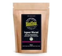 Biotiva Polvo de jengibre orgánico 1kg (4x250g) - molida - por ejemplo para infusiones o aguas de jengibre - llenado y verificado en Alemania