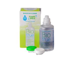 Biotrue Multi-Purpose Viaje Lentes de Viaje, 100 ml Paquete de Vuelo, Cojín y Rehidrata Lentes de Contacto Suaves: acondiciona, limpia, elimina proteínas, desinfecta y enjuaga
