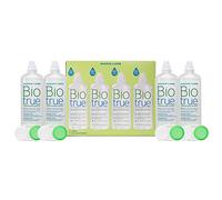 Biotrue Solución multipropósito para lentes de contacto, 4 x 300 ml, amortigua y rehidrata las lentes de contacto suaves para un uso cómodo - Condición, limpiar, quitar proteínas, desinfectar y enjuagar - Incluye funda para lentes